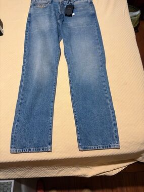 Versace Men's Light Blue Straight-Leg Jeans. 38x34 NWT